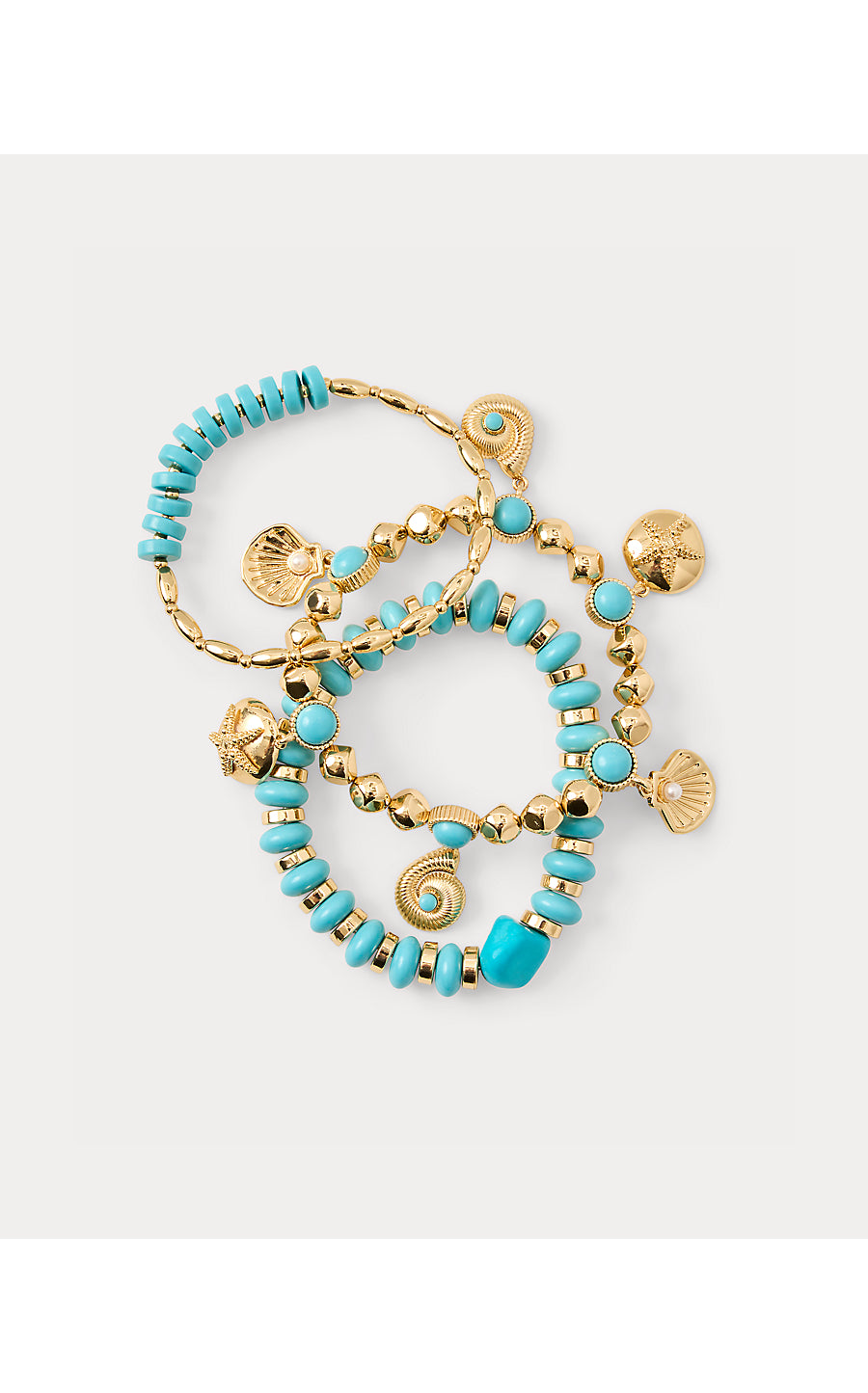 Shell Shine Bracelet Set in Blue