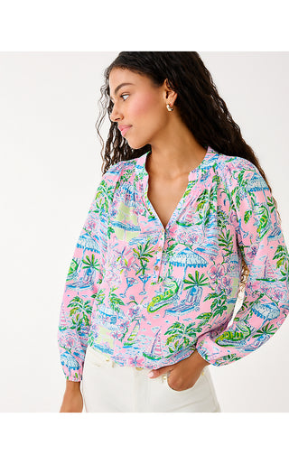 Elsa Silk Top - Conch Shell Pink Sunny Dee