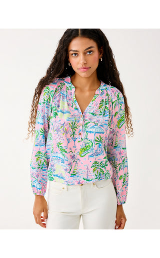 Elsa Silk Top - Conch Shell Pink Sunny Dee