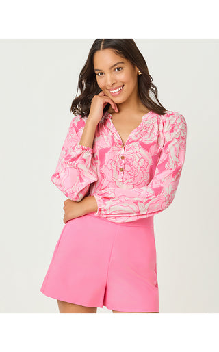 Elsa Silk Top - Confetti Pink Rosanna