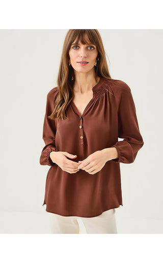 Elsa Silk Top - French Roast