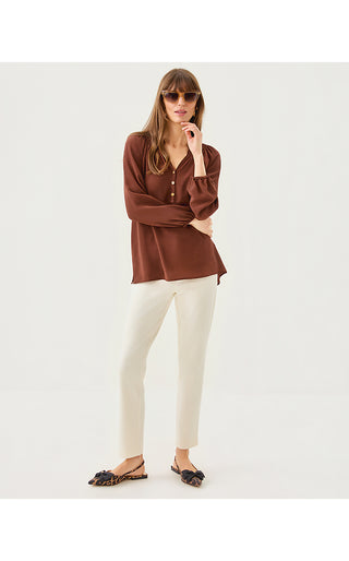 Elsa Silk Top - French Roast