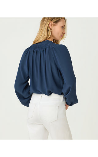 Elsa Silk Top - Low Tide Navy