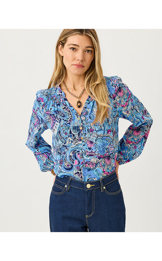 Elsa Silk Top - Multi Paisley Parade