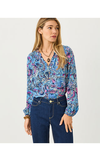 Elsa Silk Top - Multi Paisley Parade