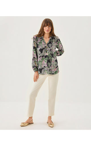 Elsa Silk Top - Onyx Pb Anniversary Toile