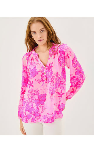 Elsa Silk Top - Parigi Pink Supporting Squad
