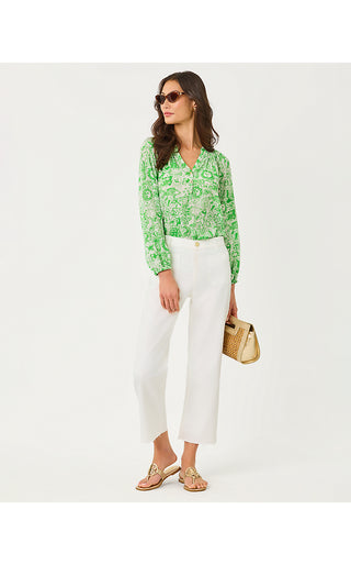 Elsa Silk Top - Putting Green Lil Fleur De Lilly
