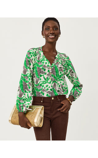 Elsa Silk Top - Vanilla Spice Hide And Leaf