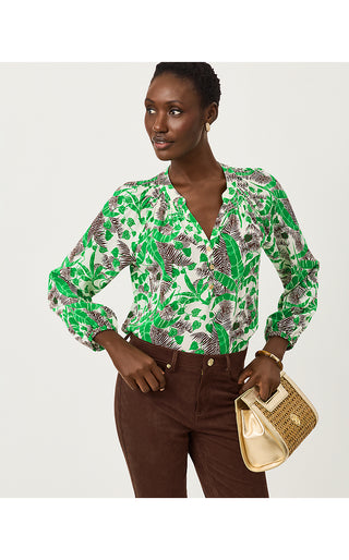 Elsa Silk Top - Vanilla Spice Hide And Leaf