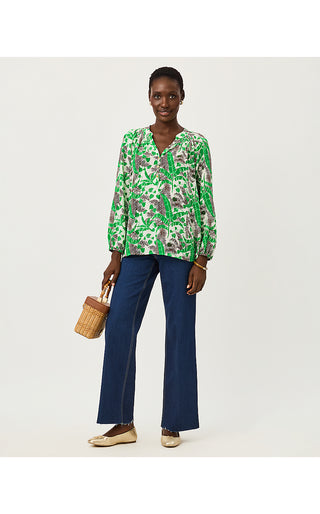 Elsa Silk Top - Vanilla Spice Hide And Leaf