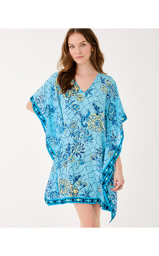 Lindamarie Silk Caftan - Bellevue Blue Breakers Beach Engineered