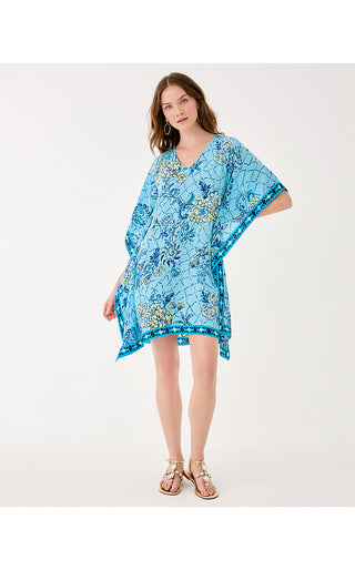Lindamarie Silk Caftan - Bellevue Blue Breakers Beach Engineered
