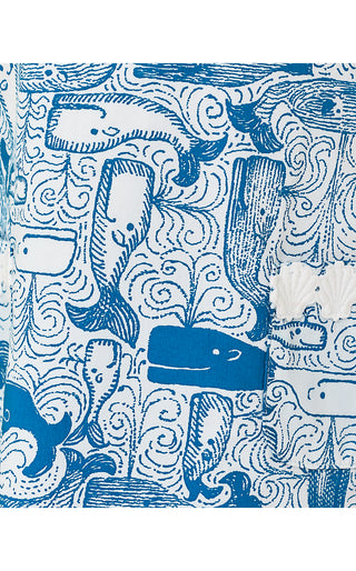 Girls Little Lilly Classic Shift Dress - Nassau Blue Thar She Blows