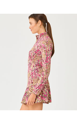 UPF 50+ Luxletic Justine Half Zip Jacket - Pink Aster Lil Sketching On Safari