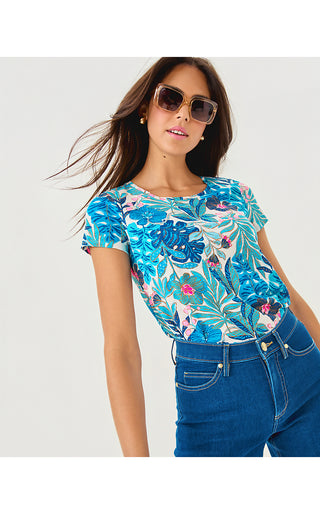 Etta Scoopneck Top - Breezy Aqua Best Fronds Forever