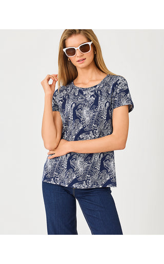 Etta Scoopneck Top - Low Tide Navy Lil Palm Prowl