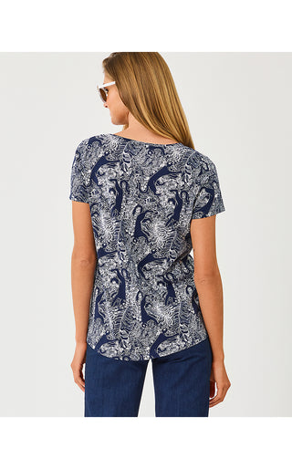 Etta Scoopneck Top - Low Tide Navy Lil Palm Prowl