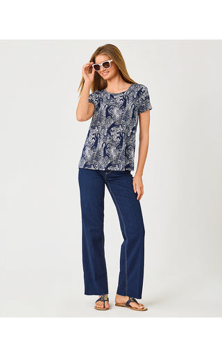 Etta Scoopneck Top - Low Tide Navy Lil Palm Prowl