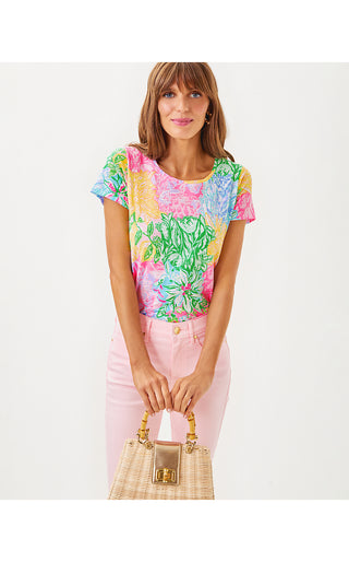 Etta Scoopneck Top - Multi Bright Delight Patch