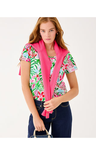 Etta Scoop Neck Top - Multi Glowing Gardens