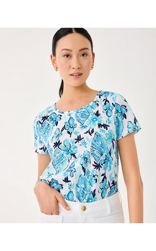 Etta Scoop Neck Top - Resort White Seashell Splendor