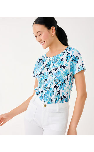 Etta Scoop Neck Top - Resort White Seashell Splendor