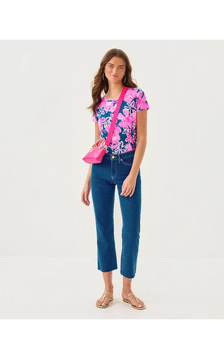 Etta Scoopneck Top - Starlight Navy Once And Floral