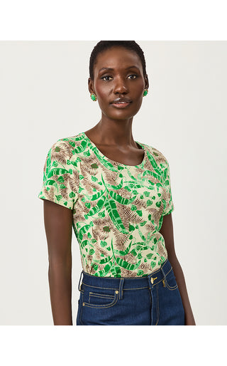 Etta Scoopneck Top - Vanilla Spice Hide And Leaf
