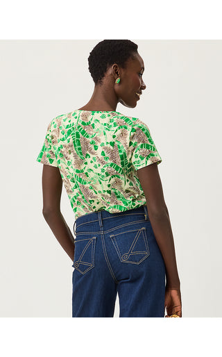 Etta Scoopneck Top - Vanilla Spice Hide And Leaf