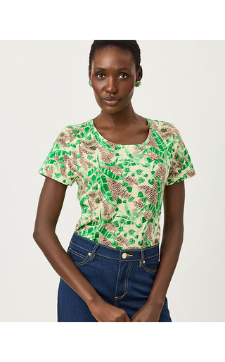 Etta Scoopneck Top - Vanilla Spice Hide And Leaf