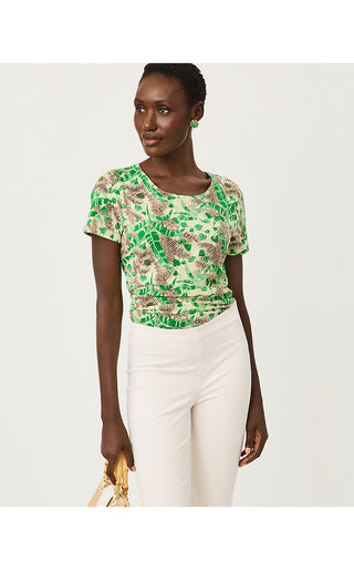 Etta Scoopneck Top - Vanilla Spice Hide And Leaf