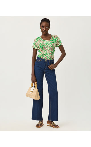 Etta Scoopneck Top - Vanilla Spice Hide And Leaf