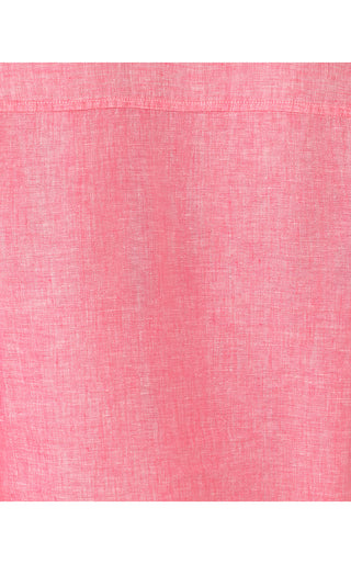 Sea View Button Linen Down Top - Cherry Blossom Pink X Pink Muse