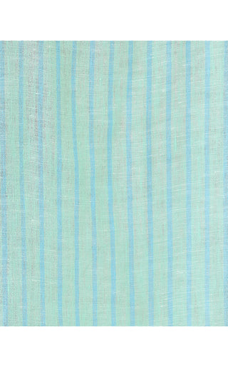 Sea View Linen Button Down Top - Mint Condition X Capri Blue Saint Tropez Stripe