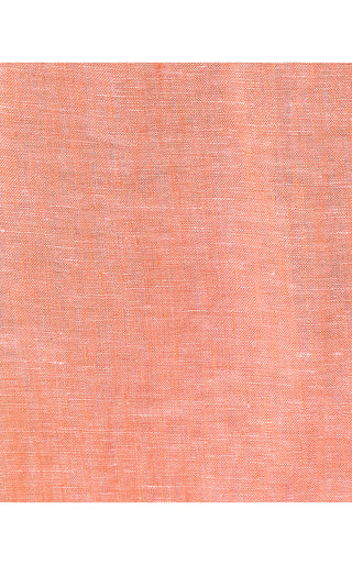 Sea View Linen Button Down - Sunset Orange X Resort White