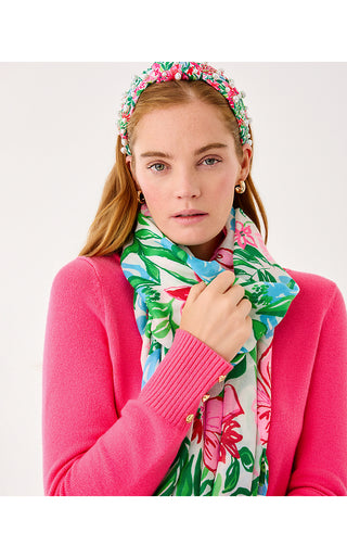 Resort Scarf - Multi Glowing Gardens Engineered