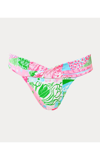 Trey Bikini Bottom - Multi Crazy Quilt