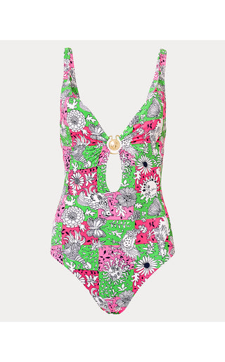 Ester One Piece Swimsuit - Cherry Blossom Pink Lil Chicken Check