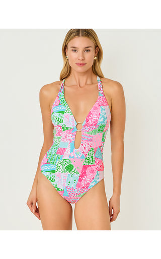 Ester One Piece Swimsuit - Multi Crazy Quilt