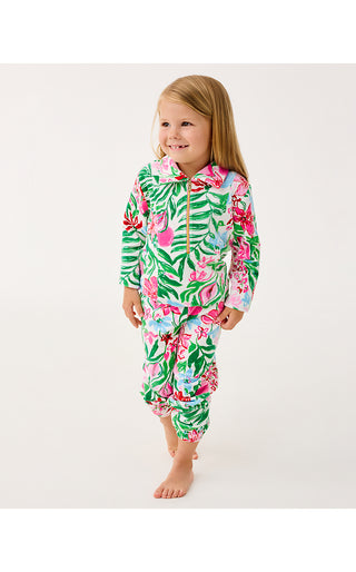 Girls Mini Mallie Velour Pant - Multi Glowing Gardens