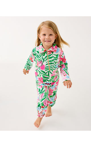 Girls Mini Mallie Velour Pant - Multi Glowing Gardens