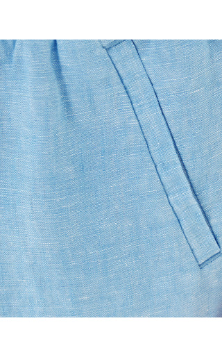 Lilo Linen Short - Blue Peri X Resort White
