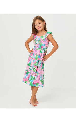 Girls Mini Jilly Midi Dress - Multi Crazy Quilt