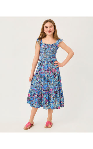 Girls Mini Jilly Midi Dress - Multi Paisley Parade