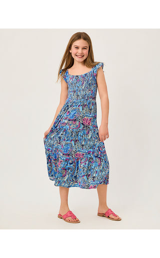 Girls Mini Jilly Midi Dress - Multi Paisley Parade