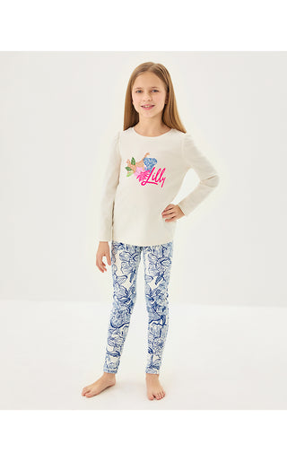 Girls UPF 50+ Luxletic Mini Weekender Legging - Coconut Unforgettable