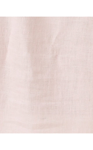 Mialeigh Elbow Sleeve Linen Top - Pink Muse X Resort White