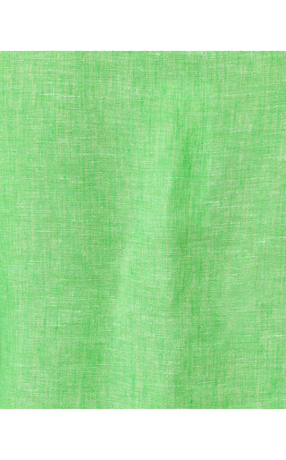 Mialeigh Elbow Sleeve Linen Top - Putting Green X Resort White