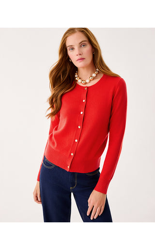 Fairley Cashmere Cardigan - Rococo Red